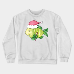 Santa Christmas Fish Crewneck Sweatshirt